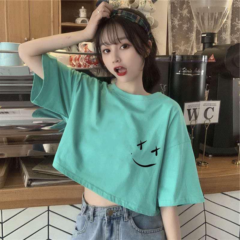 Short Sweet Spicy Girls Versatile Print Top